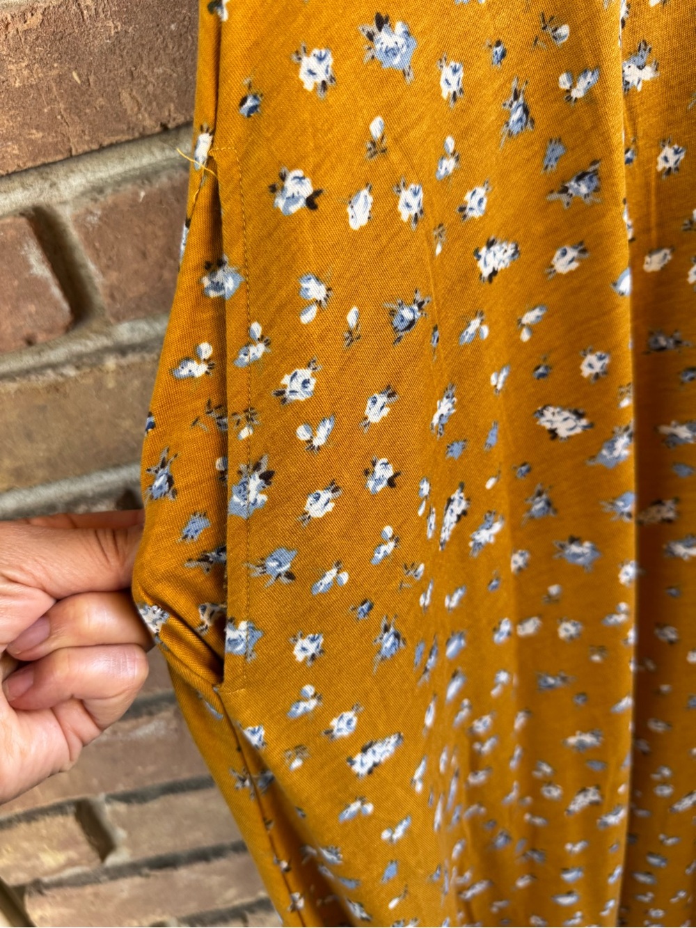 Women’s Floral Mustard Wrap Maxi Dress - Picture 4 of 7